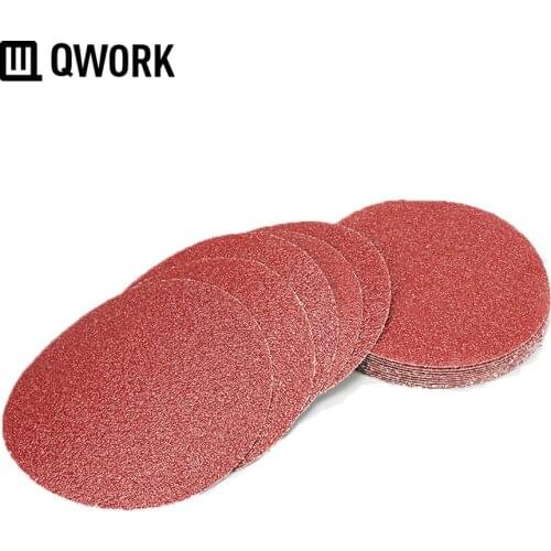 QWORK 1PC 5"(125mm) Dia Round Hook & Loop Sandpaper Disc Abrasive Paper Sheet for Sander for Polishing Wood Metal & others