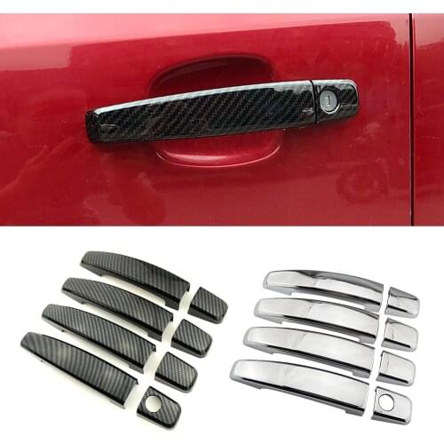 For Chevrolet Captiva Cruze Spark Malibu Aveo Trax Tracker Carbon Fiber Color Refit Chrome Door Handle Cover Trim Sticker