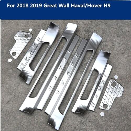 Stainless steel door pulls sill auto accessories welcome pedal For 2018 2019 Great Wall Haval/Hover H9 wear plates Car styling