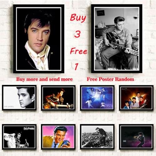 Elvis Presley White Coated Paper Poster Cafe Bar Club Home Decorative Music Painting Poster Wall Sticker Frameless