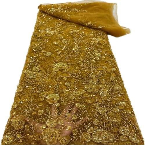 French Lace Fabric net lace fabric 2021 Latest African lace fabric with embroidery tulle Sequins and beads lace fabric RF-390