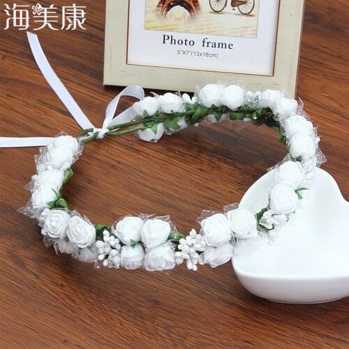 HaimeikangWomen Flower Crown Headband Floral Hairband Festival Wedding Accessories Headdress
