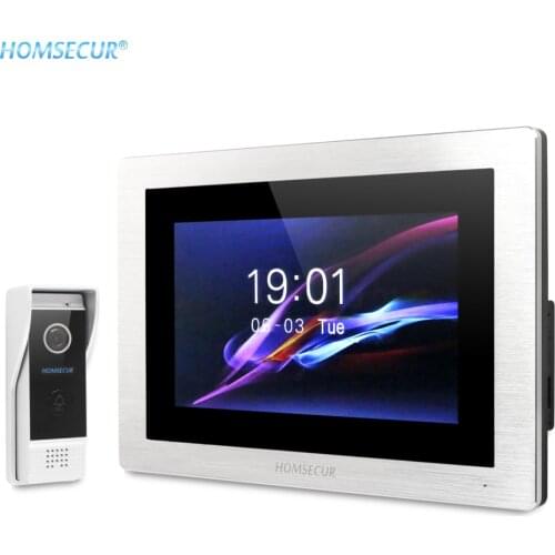 HOMSECUR 7" Wired Hands-free Video Door Entry Security Intercom+Black Camera BC031-B +BM714-S