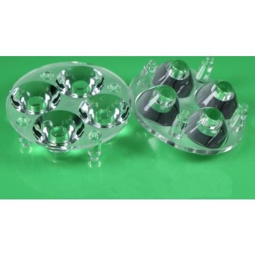 #IHF-50 High quality LED Optical Lens 4P, PMMA materials, diameter 50mm, 30, 45 degree, Clean surface, With base feet