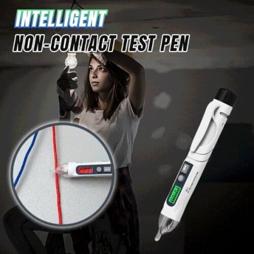 Intelligent Non-contact Test Pen Electric Test Pencil Digital Voltage Detectors Meter 12-1000V AC/DC Volt Current