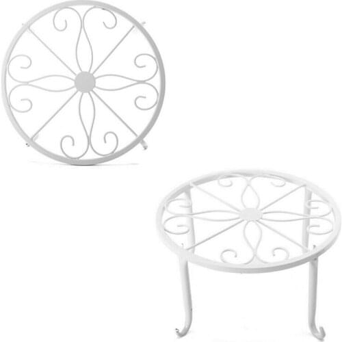 2pcs Flower Outdoor Display Shelf Stand Metal Plant Pot Holder Indoor Home Garden Decoration Plant Display Standing Accessories