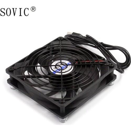 Computer PC Cooling Fan TV Box Heatsink Wireless Router Cooler Silent Quiet 5V USB power 120mm 120x120x25mm Fan W/METAL NET