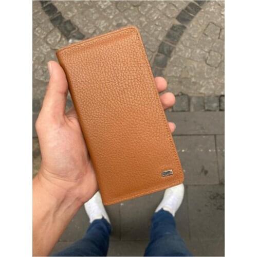 Karali Leather Phone Compartment Tan Genuine Leather Wallet
