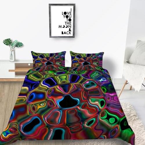 Colorful Bed Set Twin Size Strange Style Duvet Cover 3D King Queen Full Single Double Creative Geometry Bed Set High Quality