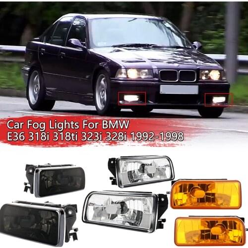 Left & Right Front Bumper Headlight Fog Lamp Housing For BMW E36 318i 318ti 323i 328i 1992-1998 Car Fog Lights Assembly Cover