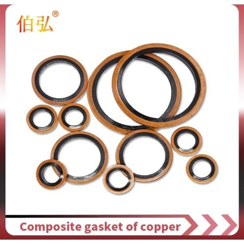 M6/M8/M10/M12/M14/M16~60mm High Press Hydralic Rubber Oil Pipe Pad Seal Gasket NBR Metal Copper Bonded Washer Oring Assortment