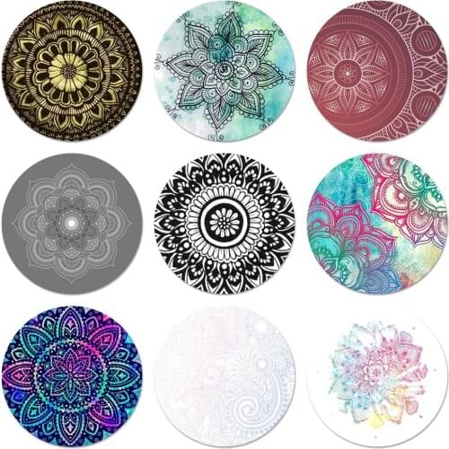 Mandala Flower Art Icons Pins Badge Decoration Brooches Metal Badges For Clothes Backpack Decoration