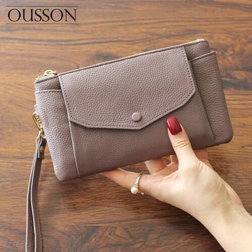 OUSSON 2020 Fashionable, compact, lightweight and soft cowhide multi-layered coin purse