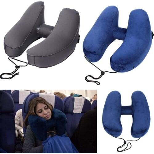 Inflatable H Shaped Travel Pillow Neck Car Head Rest Air Cushion for Travel Office Nap Head Rest Air Cushion Neck Pillow