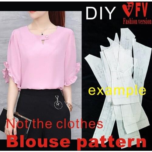 New Summer Pattern Ladies Chiffon Shirt Garment Sewing Drawing Studio BCY-78