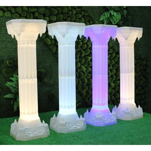 New Arrival Glowing Wedding Roman Column Welcome Area Pillar With LED lights Shiny Party Decoration Supplies 10 pcs