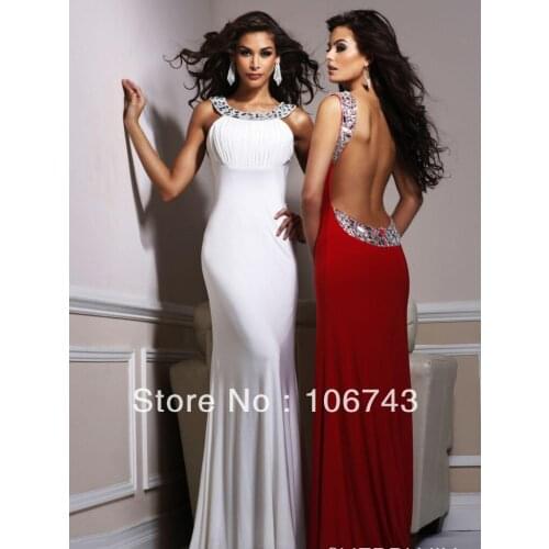 Плаття red white new style Sexy brides gowns Custom size crystal pleat vestidos formales long prom Homecoming Dresses