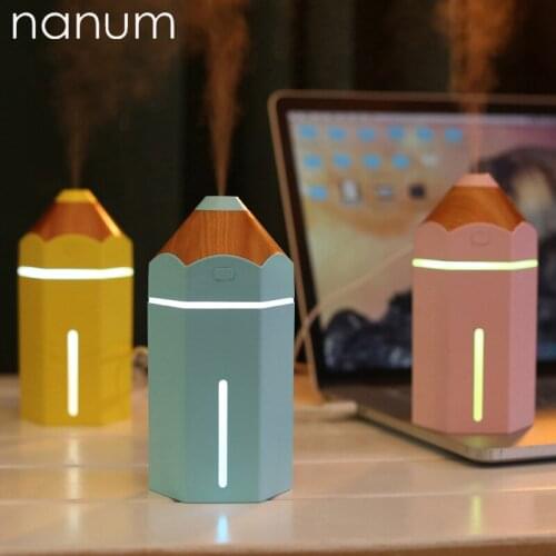 Creative Car Essential Oil Diffuser Mini Ultrasonic Pencil Humidifier LED Light USB Aromatherapy Fogger Air Freshener