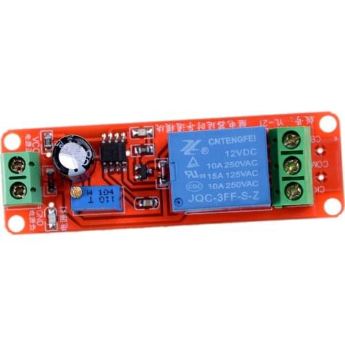DC12V Pull Delay Timer Switch Adjustable Relay Module 0 to10 Second NE555 1Pcs Red