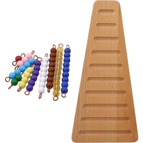 10Pcs Montessori Genuine Bead Stair Acessories Math Manipulatives Kindergarten Colorful Beads Gift For Infant Early Learning