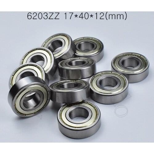 6203ZZ 17*40*12(mm) bearing ABEC-5 10Piece metal sealing bearings 6203 6203Z 6203ZZ chrome steel bearing