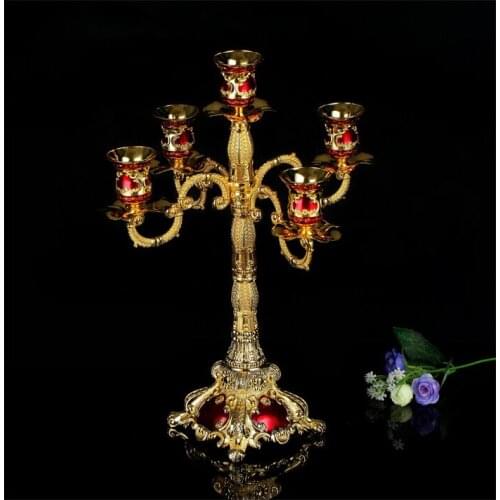 Rare antique metal fower caved bronze 5 arm candelabra lanterns for candles flower candle that opens vintage lantern ZT012gr