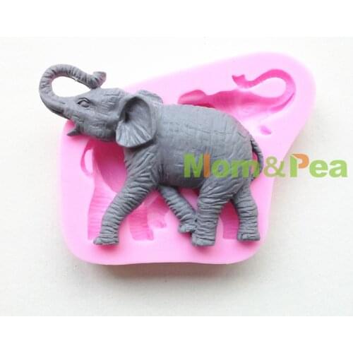 Mom&Pea 0675 Free Shipping Elephant Shaped Silicone Mold Cake Decoration Fondant Cake 3D Mold