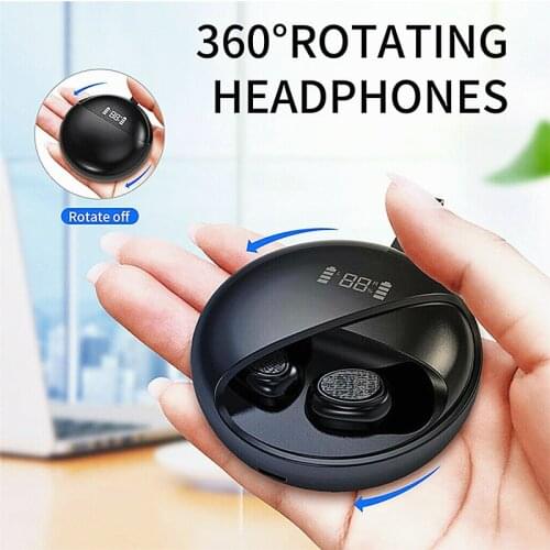 LED display In Ear TWS Earphone Round style Bluetooth V5.0 Touch Control Earbuds portable Headset for android ios HIFI Headsets