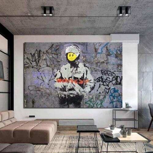 Street Graffiti Smile Little Pouty Girl Canvas Painting Print Living Room Home Decor Modern Wall Art Oil Painting Poster Picture