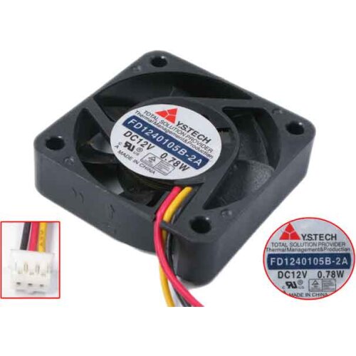 Y.S TECH FD1240105B-2A Server Cooling Fan DC 12V 0.78W 40x40x10mm 3-wire