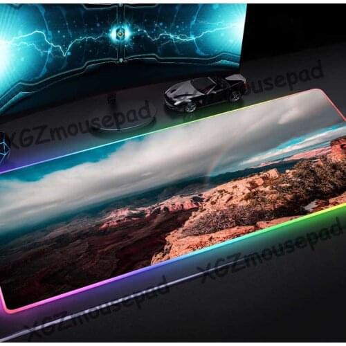 XGZ Outdoor Rock Mountain Travel Custom Large RGB Mouse Pad Black Lock Edge Office Computer Keyboard Desk Mat Rubber Non-slip