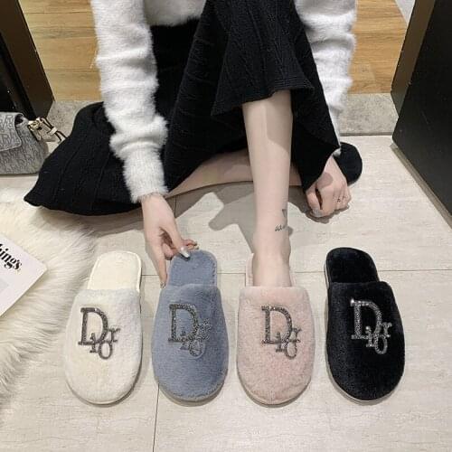 Womens Warm Cotton Slippers for Fall/winter New Style Home Fur Slippers Fashion Slippers
