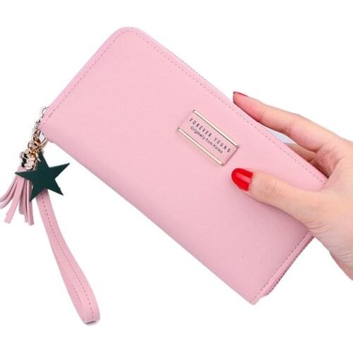 Tassels Zipper Women Wallet Cards Holder Long Letters Lady Purses Money Coin Purse Wristlet Handbags Female Wallets Bag Pocket