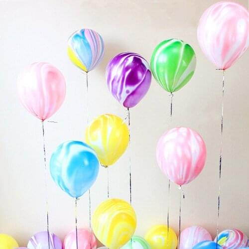 10pcs/lot 12inch Painting Agate Balloons Colorful Cloud Marble Balloon Kids Birthday Party wedding Baby shower Decor Supplies
