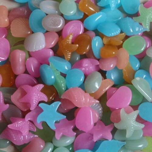 10pcs/Bag Fish Tank Accessories Garden Ornaments Wedding Party Decoration Luminous Pebbles Stones Glow In The Dark Acrylic