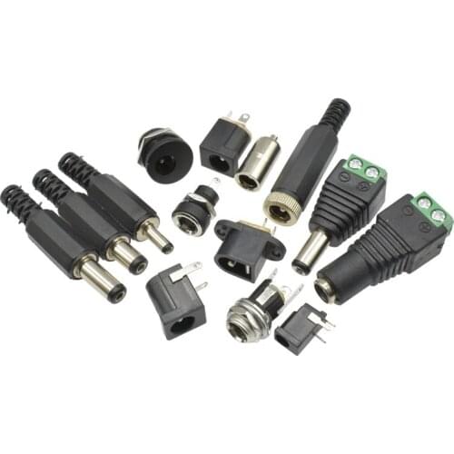 10PCS DC Power Plug Jack Connector 2.1MM 3.5MM * 1.1MM 1.3MM 2.5MMx5.5MM Female Male DC Power Plug Adapter