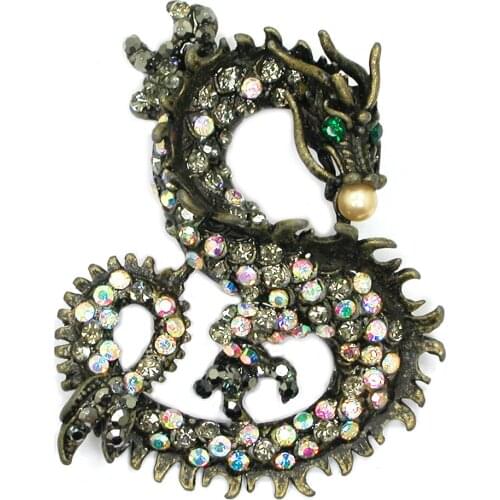 12pcs/lot Wholesale Fashion Brooch Rhinestone Dragon Pin brooches and Pendant C2247