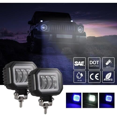 2pcs 6D Lens 4" 30W Led Work Light 6000K Blue Driving Light Fog Lights Spotlight DRL Car Truck Off Road ATV Motorcycle 12V 24V