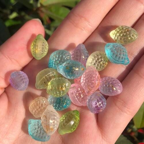 20pcs Gradient Color Lampwork Beads Lemon Shape Glass Beads For Earrings Jewelry Making Handmade DIY Ancient Style Accessories
