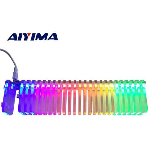 AIYIMA KS25 Sound Control VU Meter Crystal Sound Column Audio Level Meter LED Music Spectrum DIY Kits VU Tower For Home Theater