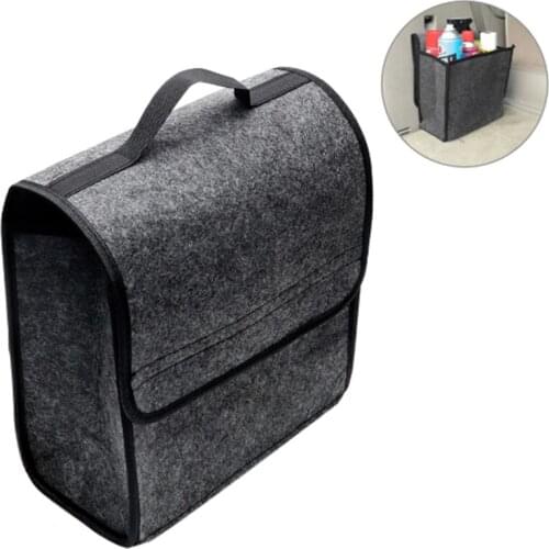 Car Soft Woolen Felt Car Trunk Organizer Car Storage Box Bag Fireproof Multi-use Foldable Stowing Tidying Bag