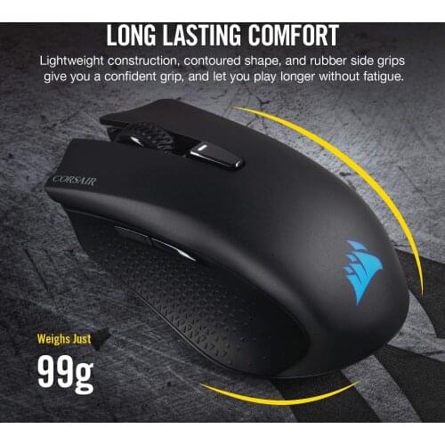 CORSAIR HARPOON RGB WIRELESS, Wireless Rechargeable Gaming Mouse with SLIPSTREAM Technology, Black, Backlit RGB LED, 10000 DPI