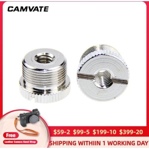 CAMVATE 2PCS Microphone Mic Screw 1/4" Female to 5/8" Male Adapter Stand Holder For Tripod /Monopod Photography Accessories New