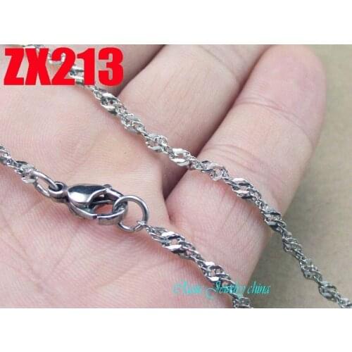 2.5mm water wave chain stainless steel necklace women male fashion necklace chains ZX213