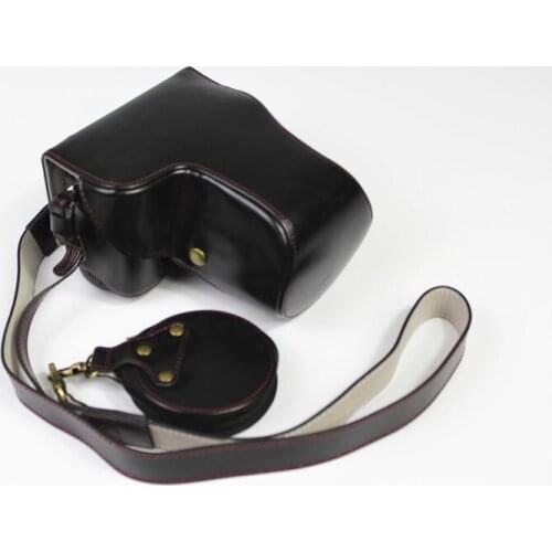 New Protective Leather Camera Case Cover Bag and Shoulder Neck strap for Sony A6600 protective sheath A6600 shell