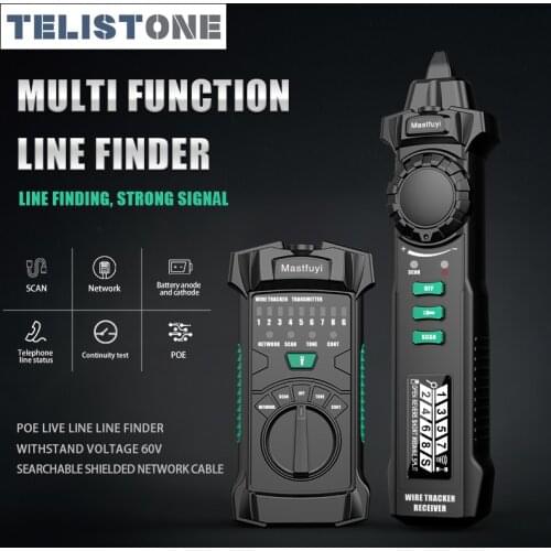 Digital Line Finder RJ11 RJ45 Cat5 Cat6 Telephone Wire Tracker Tracer Toner Ethernet LAN Network Cable Tester With LCD Display