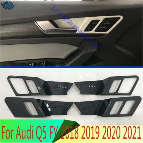 For Audi Q5 FY 2018 2019 Decorate Accessories ABS Inner Door Handle Cover Catch Bowl Trim Insert Bezel Frame Garnish