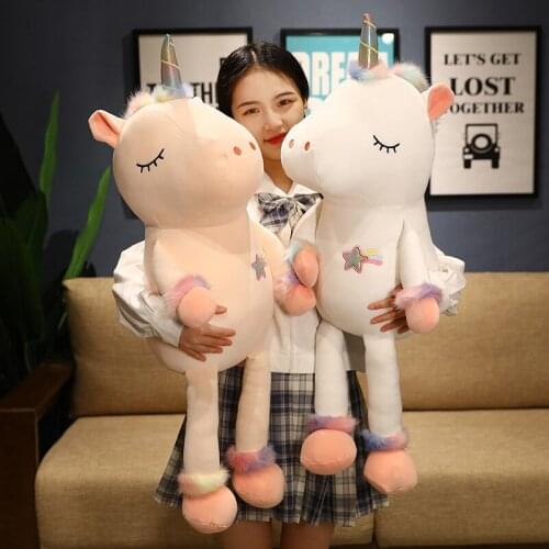 70/90/110cm Kawaii Long Leg Unicorn Plush Toys Cartoon Cute Baby Kids Appease Animal Unicorn Pillow Stuffed Soft Toy for Child
