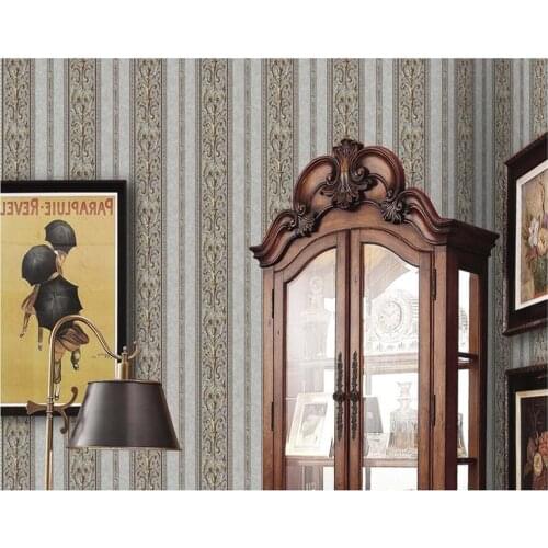 Beibehang hudas beauty European 3d non-woven vertical stripes blue living room bedroom backdrop wallpaper papel de parede