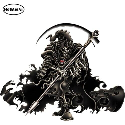 HotMeiNi 13cm x 10.1cm Grim Reaper Skull for Helmet Decals Funny Car Stickers Car Styling Motorcycle Car Decal Wall Decor